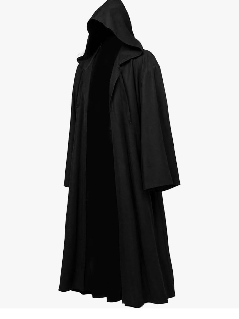 Warlock Sith Wizard Black Hooded Costume Cloak